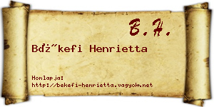 Békefi Henrietta névjegykártya