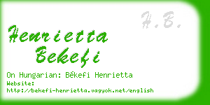 henrietta bekefi business card