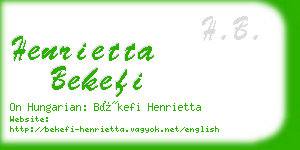henrietta bekefi business card